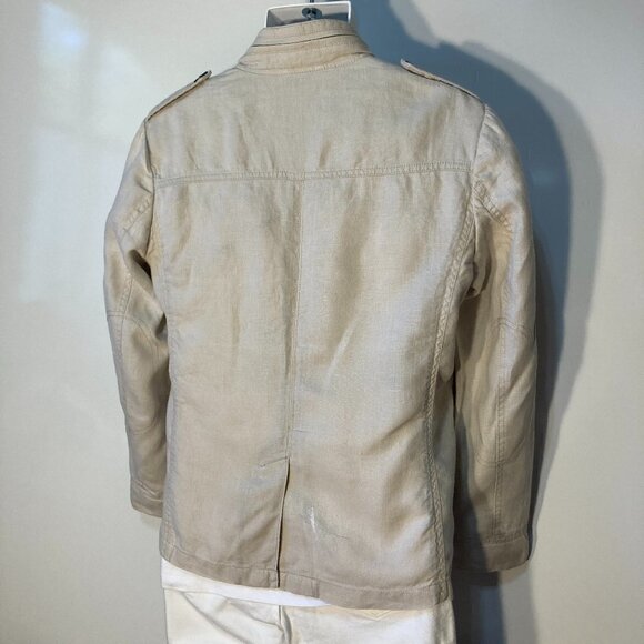 Celio SZ S Linen Military style utility  jacket wheat color essential - Picture 5 of 12